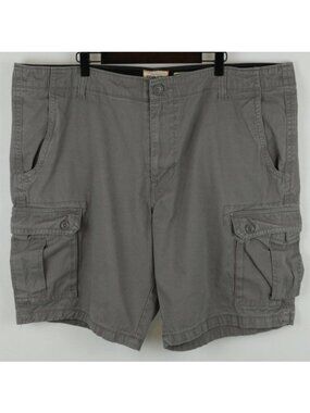 Trinity Men's Size 42 Gray Woven Cotton Twill Breathable Casual Cargo Shorts